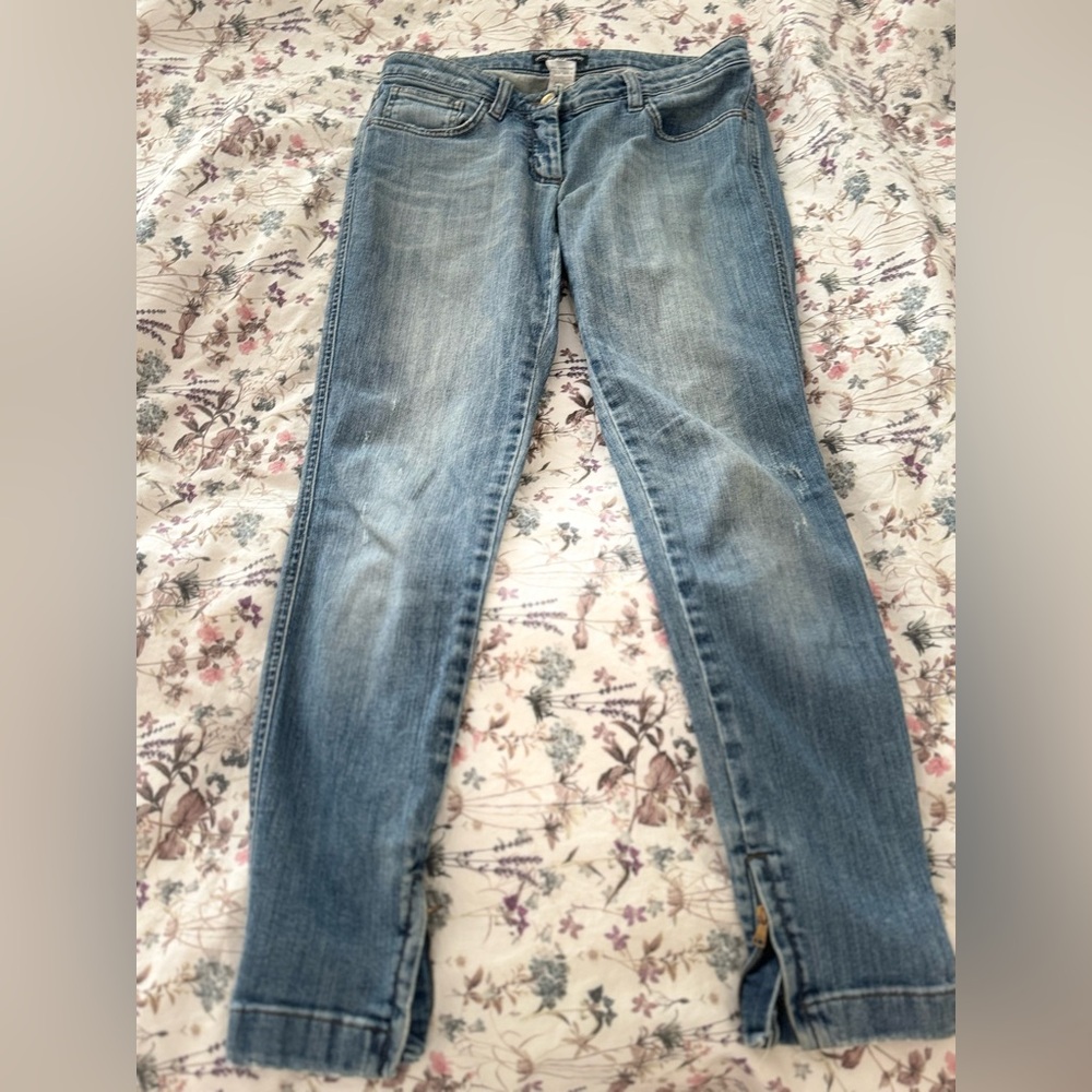 Dolce & Gabbana Blue Skinny Jeans with Ankle Zippers